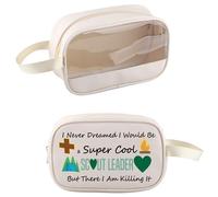 PXTIDY Scout Clear Toiletry Bag Troop Leader Gift I Never Dreamed I'd Grow Up to Be a Scout Leader Travel Cosmetic Pouch