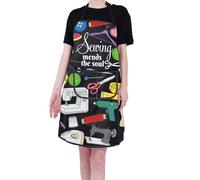 PXTIDY Sewing Sew Craft Apron Tailoring Gift Sewing Mends The Soul Adjustable Apron with Pockets Gifts for Sew Lovers