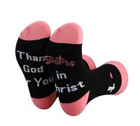 PXTIDY Sisters In Christ Socks Christian Sister Gift Sisters In Christ I Thank God For You Baptized In Christ Socks