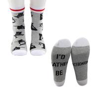 PXTIDY Skateboarding Socks Skateboard Lover Gifts I'd Rather Be Skateboarding Novelty Crew Socks Skateboard Gift for Skate Lover Coach(SKATEBOARDING)