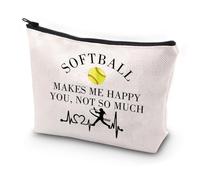 PXTIDY Softball Merchandise Make Me Happy You Not So Much Makeup Bag Softball Pitcher Player Gifts