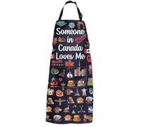 PXTIDY Someone In Canada Loves Me Cooking Kitchen Apron Long Distance Relationships Gift Canadian Souvenir Gift (Canada)