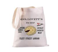 PXTIDY Sweeney Todd Mrs. Lovett's Meat Pies Tote Bag Horror Movie Canvas Tote Bag Broadway Theater Bag Horror Musical Lover Gift