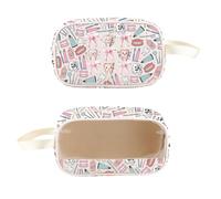 PXTIDY Teeth Bow Dental Gifts Clear Toiletry Bag Dentist Appreciation Gift Dental DA DH Gift Future Dentist Gift, Beige, Fashion