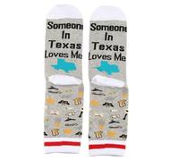 PXTIDY Texas State Socks Long Distance Relationships Gift Someone In Texas Loves Me Socks Texas Souvenir Gift
