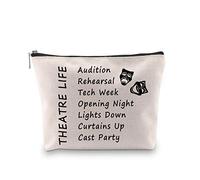 PXTIDY Theatre Life Makeup Bag - Drama Theater Gifts for Actor Actress - Cosmetic Pouch (Beige)