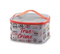 PXTIDY True Crime Fans Gifts True Crime Junkie Makeup Bag Serial Killer Movies Toiletry Organizer Bag Merchandise