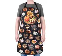 PXTIDY Video Game Food Themed Gaming Apron Hylian Cuisine Adjustable Chef Kitchen Apron for Cooking Baking Cartoon Gamer Gift