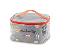 PXTIDY Wedding Day Emergency Kit Miss to Mrs Bride Survival Bag Wedding Day Makeup Pouch Bridal Shower Cosmetic Toiletry Organizer Future Mrs Gift (Grey-LT)