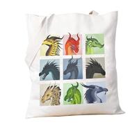 PXTIDY Wings Fire Novel Inspired Gift Fantasy Novel Fire Dragon Tote Bag Wings Fire Dragon Party Gifts Bookish Tote Bag