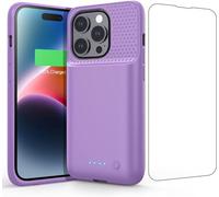 Pxwaxpy Battery Case for iPhone 14 Pro (6.1 inch),7200mAh Smart Portable Rechargeable Charging Case,Extended Battery Pack Compatible with iPhone 14 pro Protective Battery Charger Case,Purple