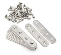 Pxyelec 10Pcs 3.8" Stainless Steel Mending Plates 4-Hole for Wood Repair