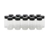 Pxyelec 25ml Transparent Spiral Glass Sample Bottles,16pcs Essential Oil Vials for Chemical Reagent, Experiment bottle, Sample and Liquid Bottle