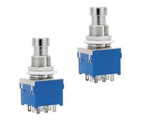 Pxyelec 2pcs 9 Pin 3PDT Guitar Effects Pedal Box Stomp Foot Metal Switch True Bypass