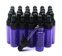 Pxyelec 30pcs 5ml (1/6oz) Glass Dropper Bottles Purple Refillable Essential Oil Bottle with Droppers for Fragrance Lotion Sample