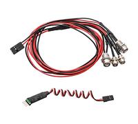 Pxyelec 4 LED Lights Set Headlight Taillight Kit Accessories for Traxxas HSP Tamiya Redcat RC4WD Axial SCX10 RC Car Truck Tank Crawler(2 Red +2 White)