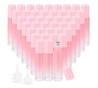 Pxyelec 42pcs 10ml Essential Oil Bottle Perfume Roll on Bottles with Stainless Steel Balls Portable Refillable Oil Sample Bottles, Pink Gradient(Opener and Funnel Included)