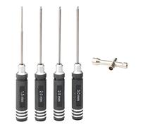 Pxyelec 4pcs Hex Screw Driver RC Hexagon Screwdriver Tools Kit Set with Cross Wrenches Sleeve for RC Car Boat Quadcopter Helicopter Multirotors Models, Metric 1.5mm 2mm 2.5mm 3.0mm