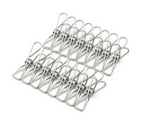 Pxyelec 50 Pack Stainless Steel Strong Rust Resistant Clothes Pegs for Outdoor, Home, Kitchen, Bathroom, Garden, Paper Files, Snacks Seal(Rustproof & Extra Grip)