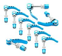 Pxyelec Blue Aluminum Alloy Bike Seat Clamp, M6 × 65mm Bicycle Binder Clamp Bolt Seat Post Quick Release, Pack of 10