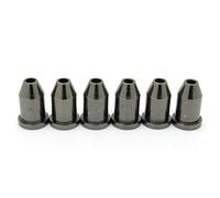 Pxyelec Chrome Guitar String Mounting Ferrules String Bushing Black for Tele Start Pack of 6