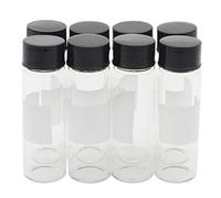 Pxyelec Clear Liquid Sampling Sample Glass Bottles Vials with Writing Patch and Screw Cap, 15ml Capacity, Pack of 8