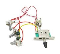 Pxyelec Guitar Wiring Harness Prewired 3x 500k Pots 1 Volume 2 Tone Control Knobs 5 Way Switch for Strat Guitar