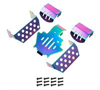 Pxyelec RC Car Chassis Armor Protector, Stainless Steel Chassis Armors Protection Skid Plate for Traxxas Trx-4 T4 RC Car Model Accessories Upgrade Parts(Colorful)