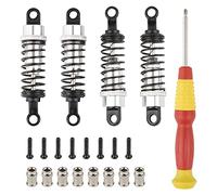 Pxyelec RC Car Parts Assembled Replacement A949-55 Silver Aluminum Shock Absorber for 1/18 WLtoys A959 RC Car A969 A979 K929, Pack of 4
