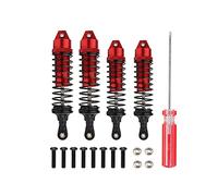 Pxyelec RC Car Shocks Absorber 4pcs Red Aluminum RC Car Shock Damper for Traxxas Slash 4x4 2WD Rustler Upgrades Accessory Parts, Replacement of 5862