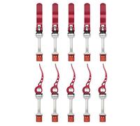Pxyelec Red Aluminum Alloy Bike Seat Clamp, M6 × 65mm Bicycle Binder Clamp Bolt Seat Post Quick Release, Pack of 10
