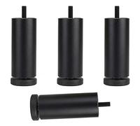 Pxzybd Furniture Leg M8 Bolt,Table Legs Metal,Height Adjustable Furniture Feet,Desk Legs,Replacement Furniture Leg 6cm 8cm 10cm 12cm 15cm 18cm 20cm 25cm,4 Pcs,for Bathroom Kitchen,Black-6cm/2.36in
