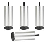 Pxzybd Furniture Leg M8 Bolt,Table Legs Metal,Height Adjustable Furniture Feet,Desk Legs,Replacement Furniture Leg 6cm 8cm 10cm 12cm 15cm 18cm 20cm 25cm,4 Pcs,for Bathroom Kitchen,Silver-25cm/9.8in