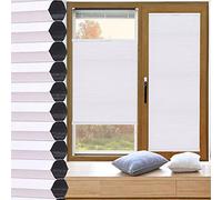 Pxzybd Honeycomb Blinds Thermal,Blackout Cellular Shades,White Honeycomb Pleated Blinds for Windows,No Drilling Cellular Pleated Shades,Waterproof/Sunscreen/Noise Reducing,W×H-70x130cm/27.6 * 51.2in