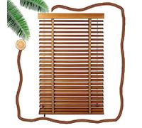 Pxzybd Real Wood Venetian Blinds 50cm 60cm 70cm 80cm 90cm 100cm 110cm 120cm,50mm Slats Horizontal Blinds,Blackout Wooden Windows Venetian Blinds,Heat Insulation Curtain Shutters,W×H-110x112cm/43x44in