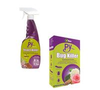 PY Bug Killer Spray & Concentrate Combo 750ml RTU + 250ml Concentrate Insecticide for Aphids, Caterpillars, Beetles Cypermethrin Formula Use on Roses, Vegetables & Ornamentals
