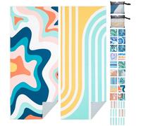 PY SUPER MODE 2 Pack Beach Towel - 75 x 35 inches Quick Dry Microfiber Beach Towels Oversized, Lightweight Soft and Absorbent Bath Towel Suitable for Swimming Pool Camping for Adults