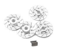 Pyanegn 4PCS Metal Brake Disc Wheel Rim Box Metal Hex Adapter 12mm for 1/10 D4 On-Road Racing RC Car Parts,Silver