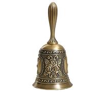 Pyanegn Antique Hand Bell Call Bell Multi-Purpose Bells for Wedding Bells Temple Bell School Bell for Toddlers Bronze