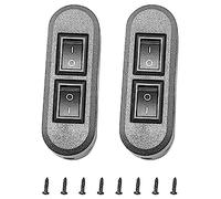 Pyanegn Black Duplex Switch Straight-Through Rocker Switch Suitable for Dual-Control Desk Lamp
