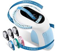 Pyanegn Embossing Label Maker E975 3D Embossing Label Printer Machine with 6 Rolls Emboss Tapes, Handheld Embosser Easy to Use Blue