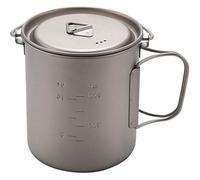 Pyanegn Outdoor Titanium Pot Cup Mug Pots Tableware Camping Cup Picnic Water Cup Mug Of Coffee Tea With Lid Pot 750Ml