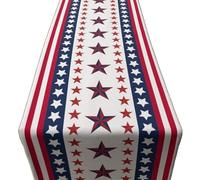 Pyasuye Anniversary Patriotic Table Runner Linen Materials for Festival Decorations and Celebration Cotton Nationalistic Flag