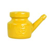 Pyatofly 350Ml Ceramic Neti Pot Nose Cleaning Pot Leakproof Spout Pot for Nasal Rinsing Nose Washing Men Women,Yellow