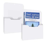Pyatofyy 2 Pack Magnetic File Holder - Paper Holder, Pocket Organizer,Hanging Wall File Organizer Office Supplies Storage, Magazine Mail Organizer Case for ,Planners,Letter, white