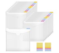 Pyatofyy 20 Pcs Scrapbook Organizer - 12 x 12 Inch Paper Holder with 36 Sticky Index Tabs for Vinyl Paper, Cardstock (Clear)