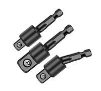 Pyatofyy 3 Pcs Drill Socket Adaptor Set, 1/4", 3/8", 1/2" Drive Master Hex Bit Set, Square Socket Drives for Impact Torque Wrench and Cordless Screwdriver