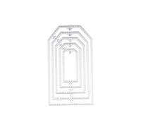 Pyatofyy 5 Pcs Geometry Cutting Dies Rectangular Tag Shaped DIY Scrapbooking Embossing Stencil for Card Making Decor