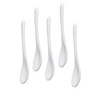 Pyatofyy 5PCS White Porcelain Egg Spoons Ceramic Spoons Coffee Spoon Dessert Spoon Dip Serving Spoon