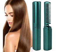 Pyatofyy Cordless Hair Straighteners, Electric Hot Comb, Portable Hair Straightening Ceramic, Constant Temperature Anti-Scald USB Rechargeable, Dark Green